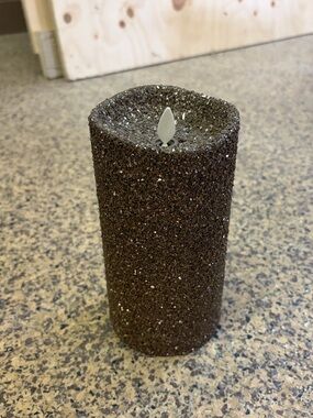 Luminara Glitter Flameless Moving Flame Pillar Candle